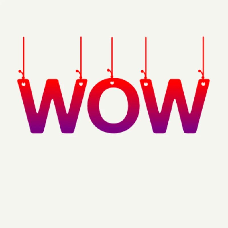 Testo Wow Design mit farbigen Vorschaltgeräten