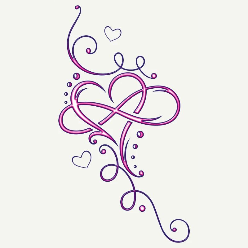 Heart tribal with infinity loop, infinity