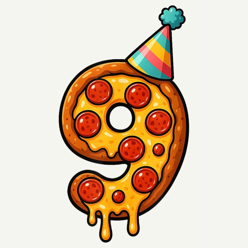 Pizza Slice Number Nine Celebration
