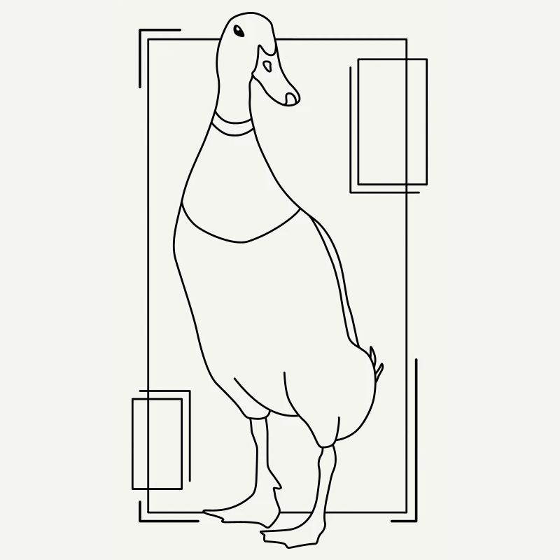Runner duck in geometric design
