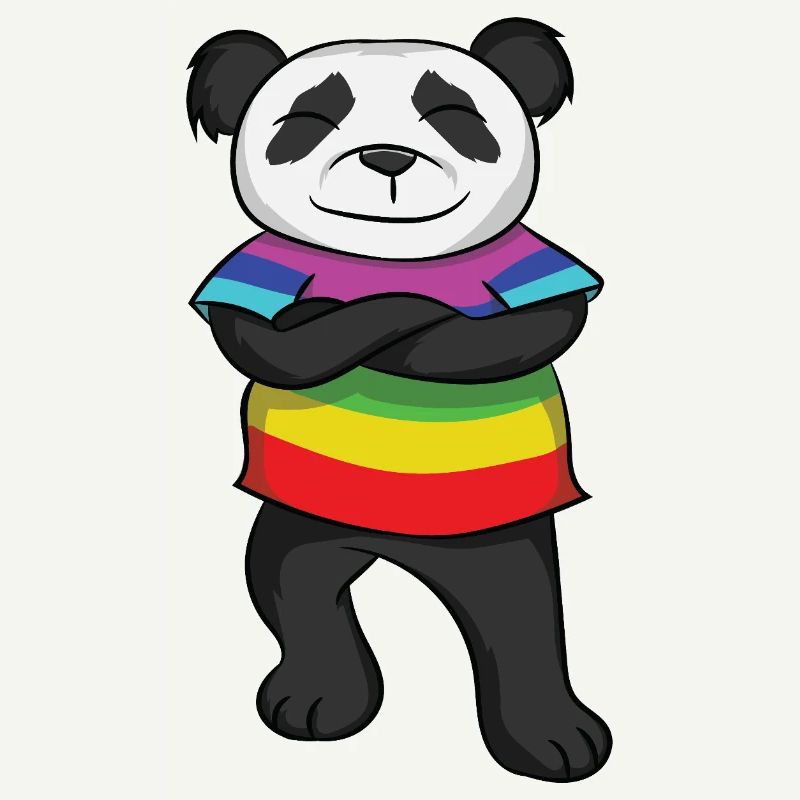 Panda Rainbow Pride avec Attitude