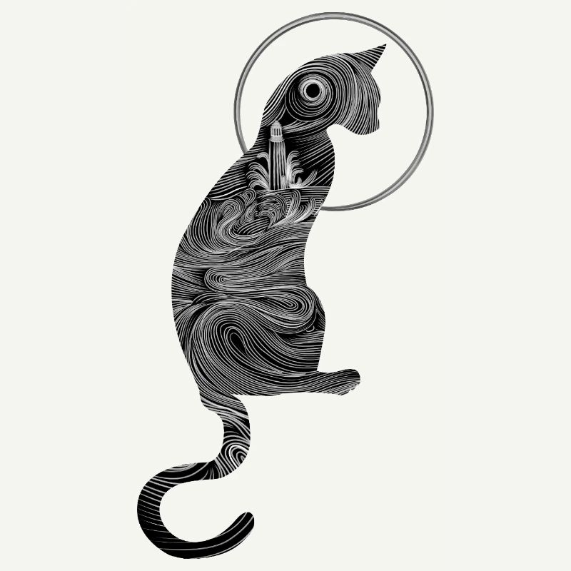 Abstract Oceanic Cat