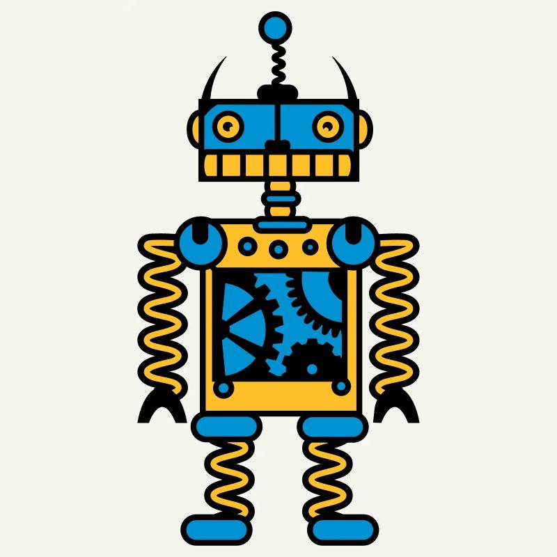 A robot with gear wheels