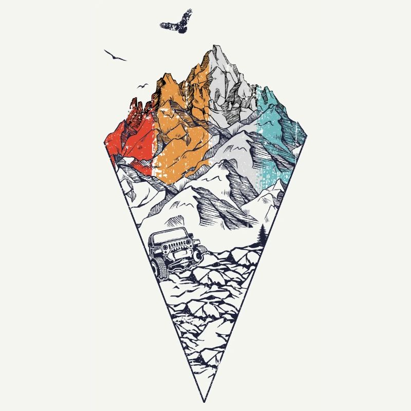 Prismatic Mountain Geometric Tee