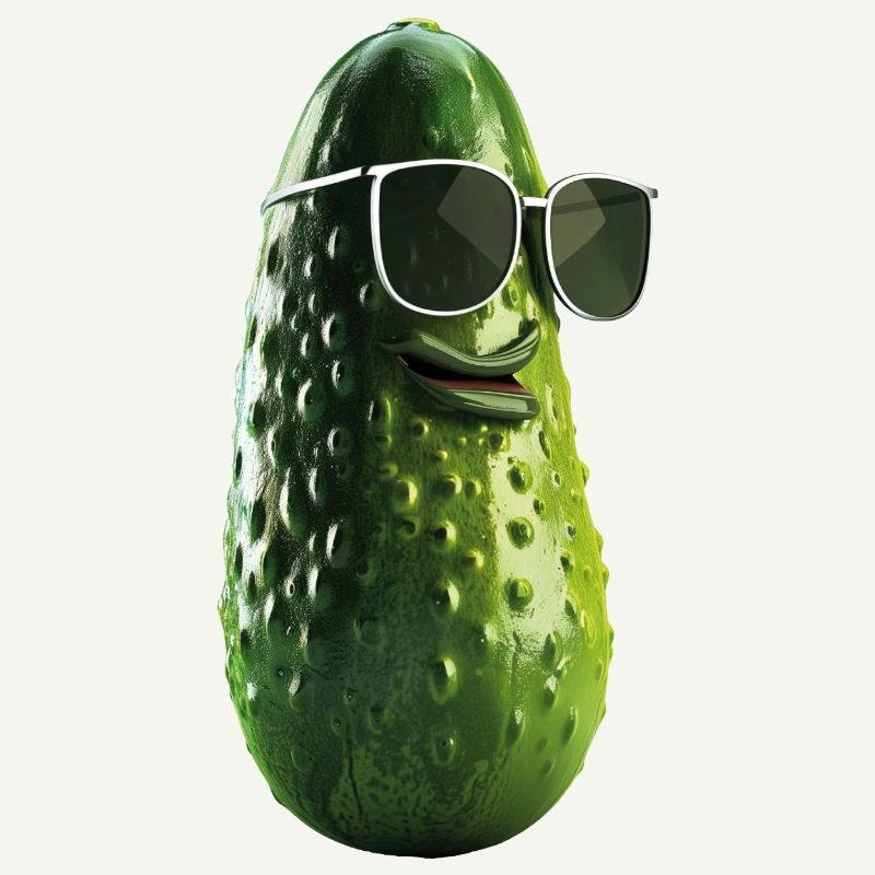 Cornichon de concombre avec lunettes de soleil