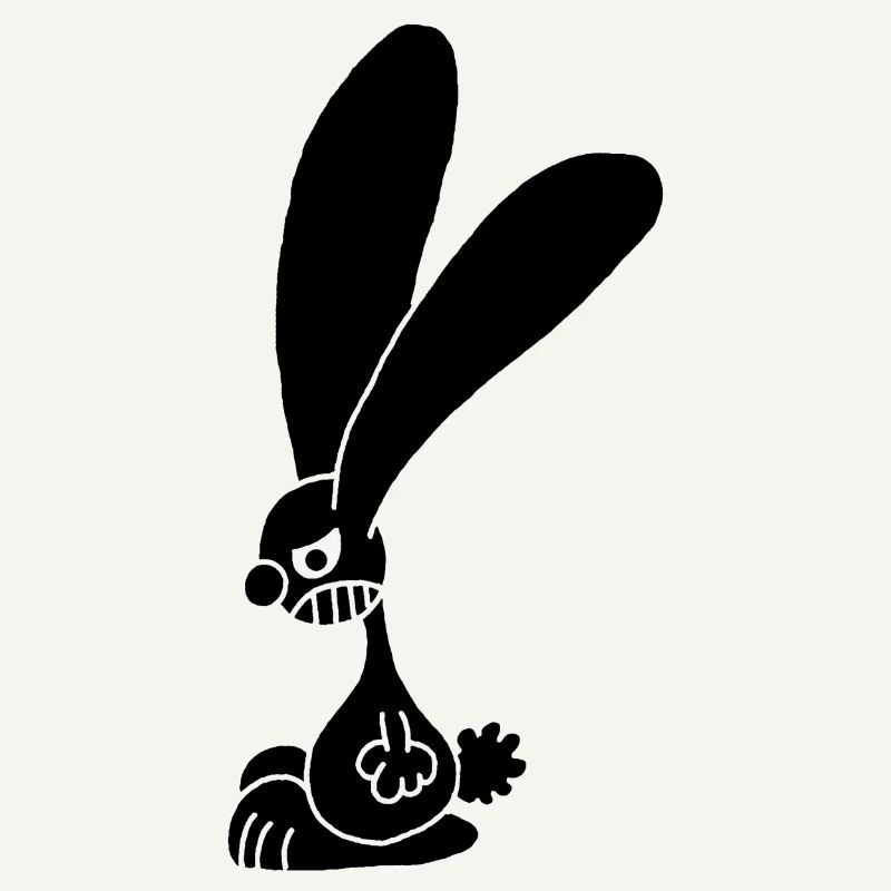 Grumpy black rabbit