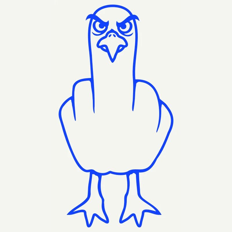 Seagull middle finger insult stinky finger naughty