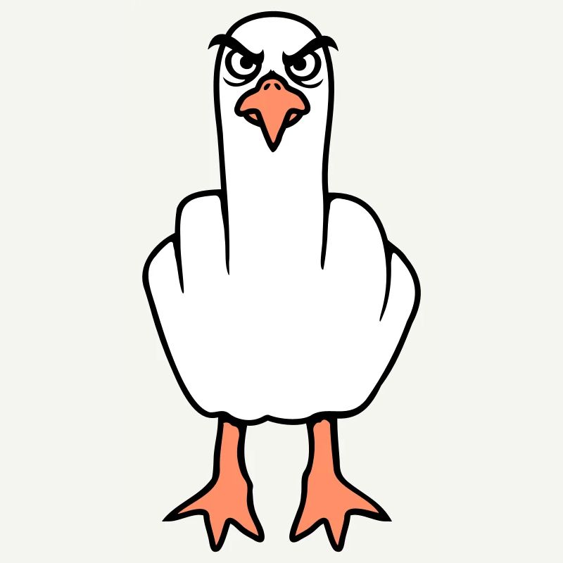 Mouette majeur insulte doigt puant vilain