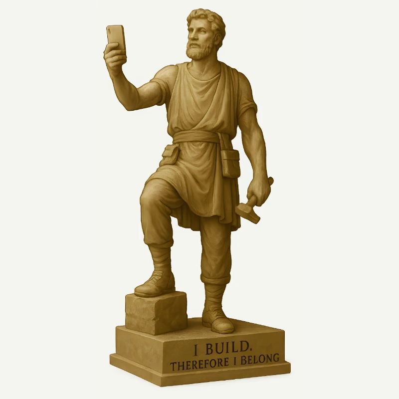 Ancient Philosopher Sculpture with Quote