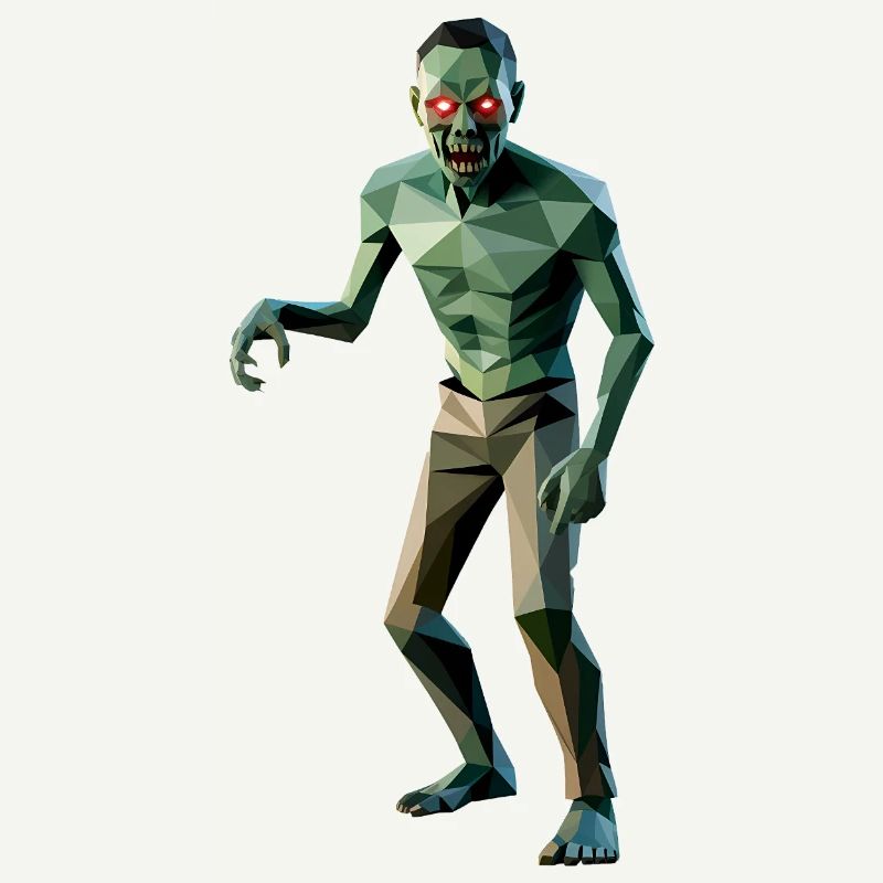 Zombie - Cooles Low-Poly-Logo