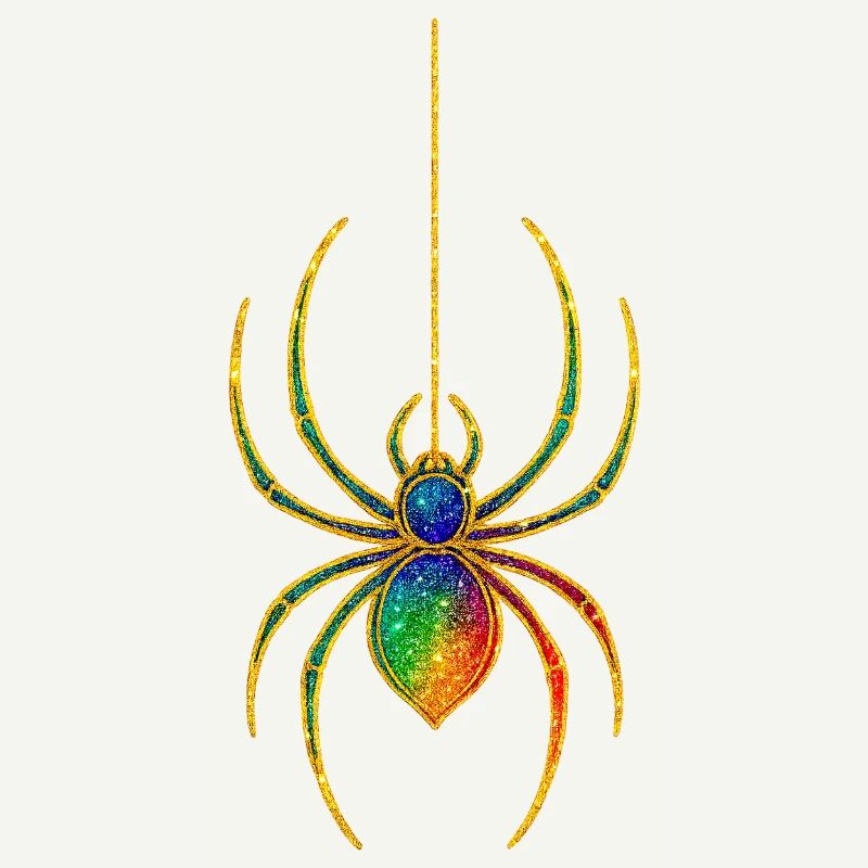 Rainbow Glitter Spider