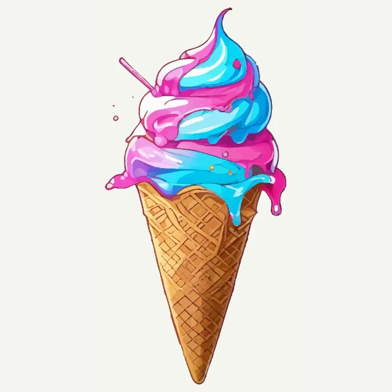 Délicieuse crème glacée | Cornet de crème glacée Synthwave