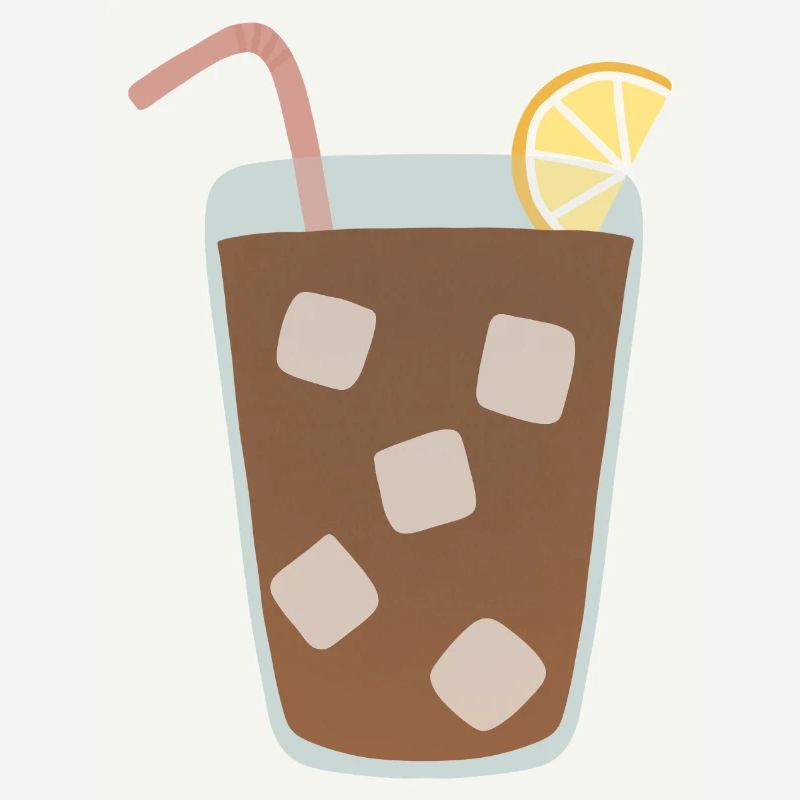 Zitrone Eistee Glas Illustration
