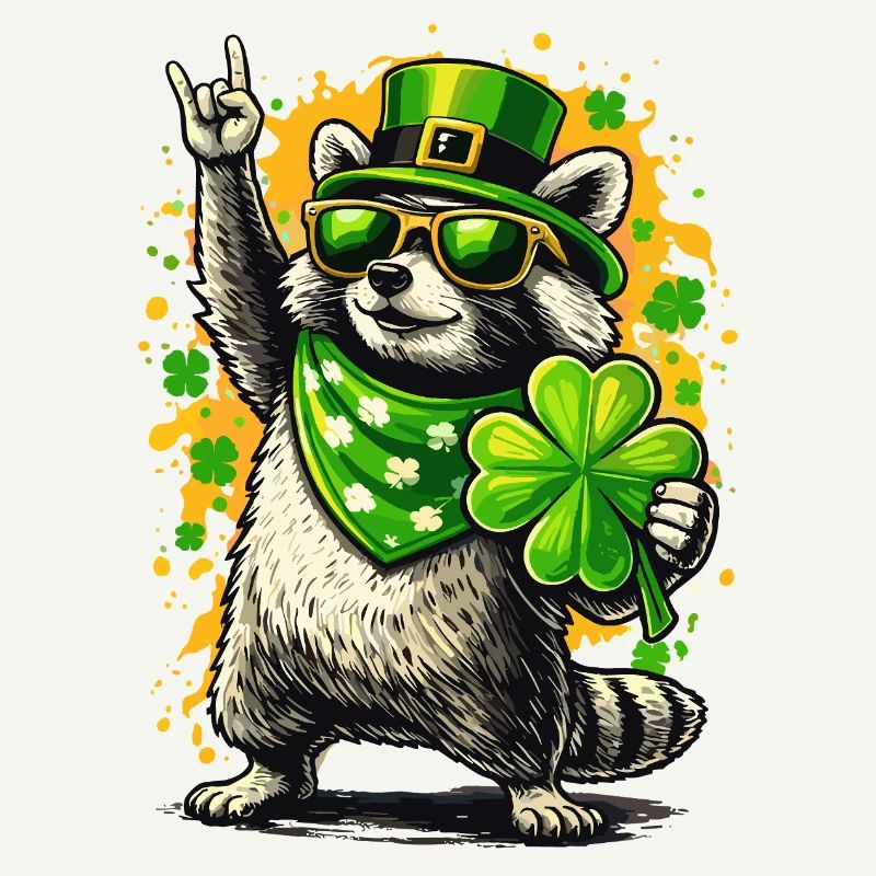 Trèfle de la Saint-Patrick du raton laveur