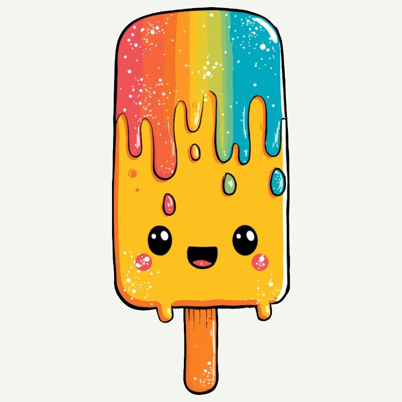 Regenbogen-Popsicle Glück