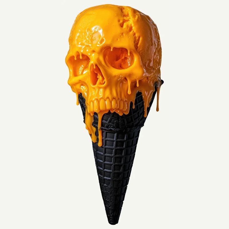 Schmelzender Schädel Eis am Cone