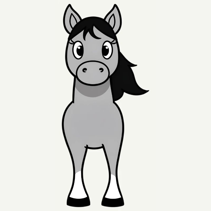 Gray bangs with black mane