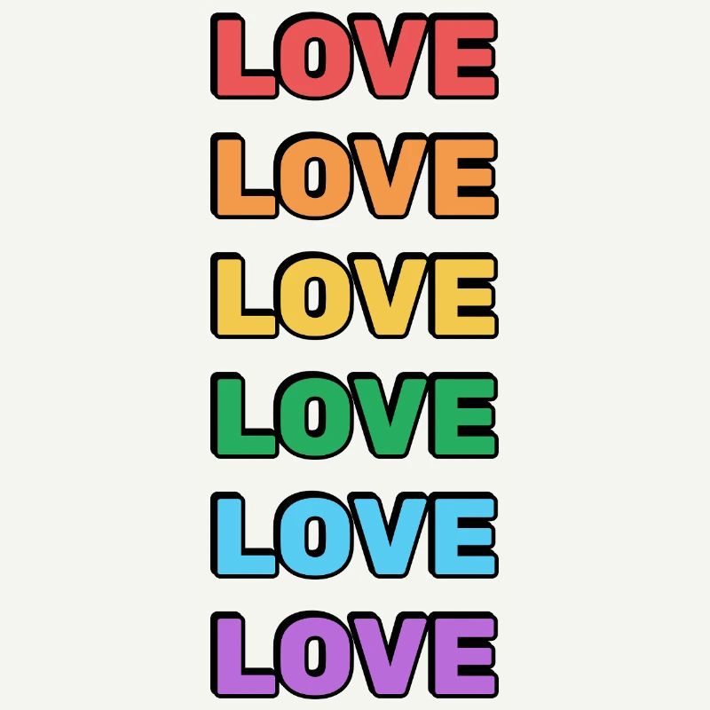 Rainbow Love Word Pattern