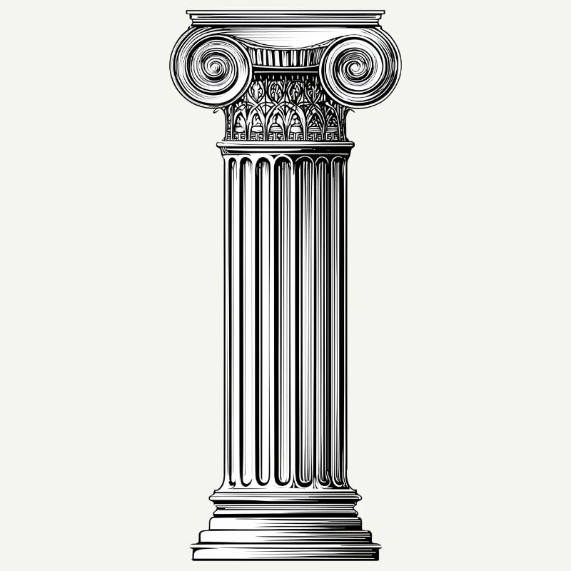 Greek Ionic Column – Minimalist Ancient Art