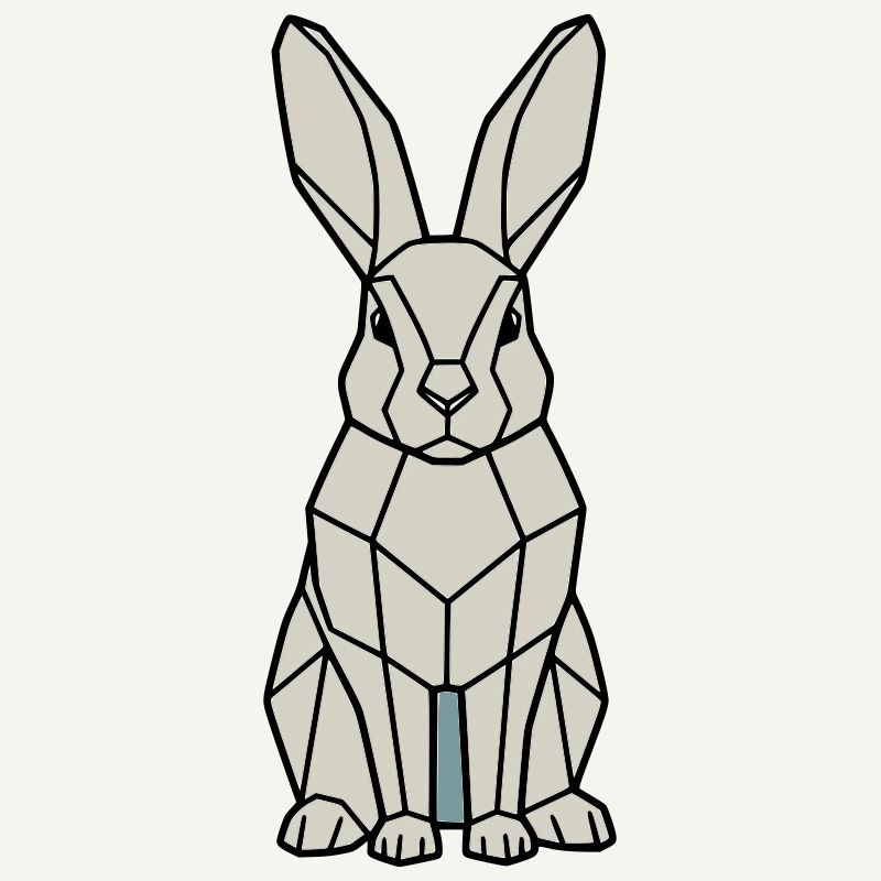 Geometrischer Hase Low Poly Modern