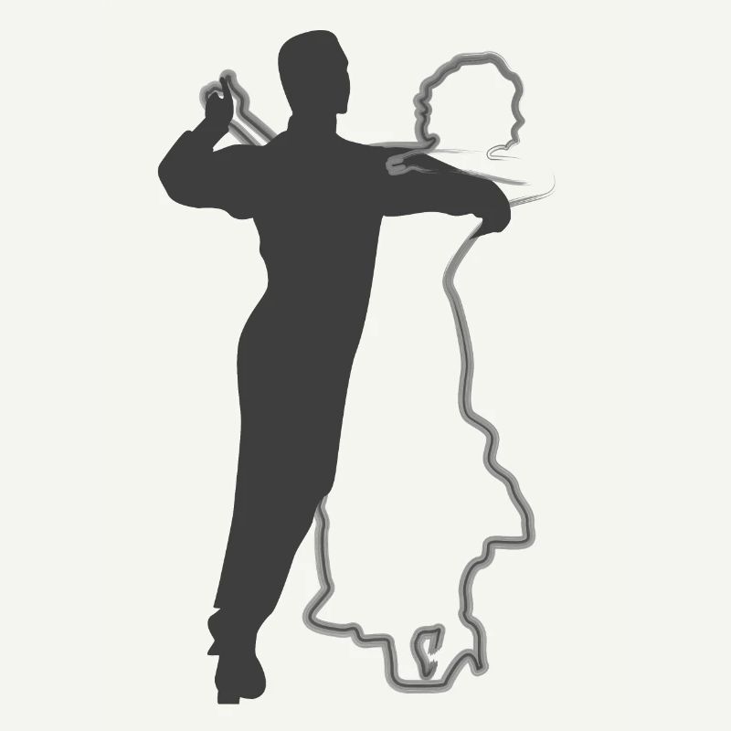 Conception élégante de silhouettes de couple dansant