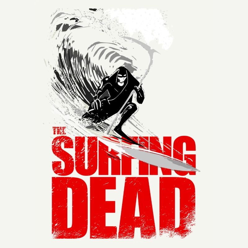 Surf Dead Grim Reaper Surfer Wave Design