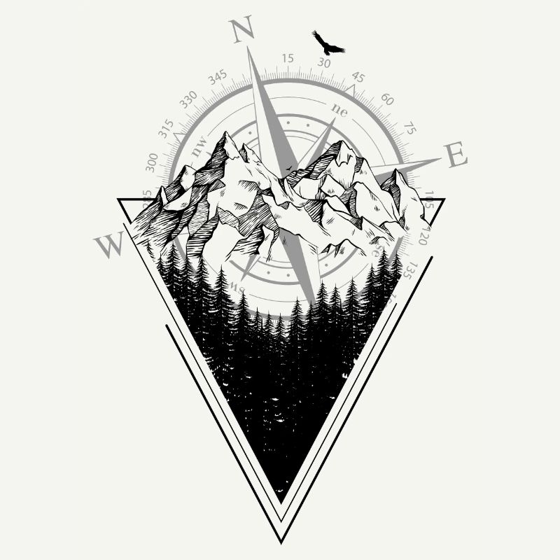 Weathered Compass Grunge Map