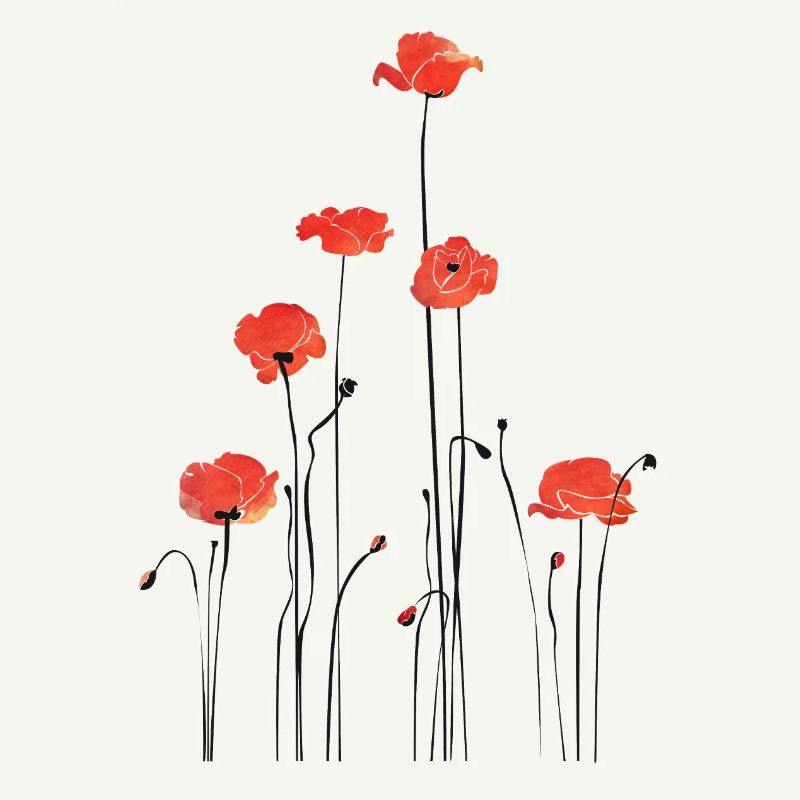 Illustration de coquelicots abstraits