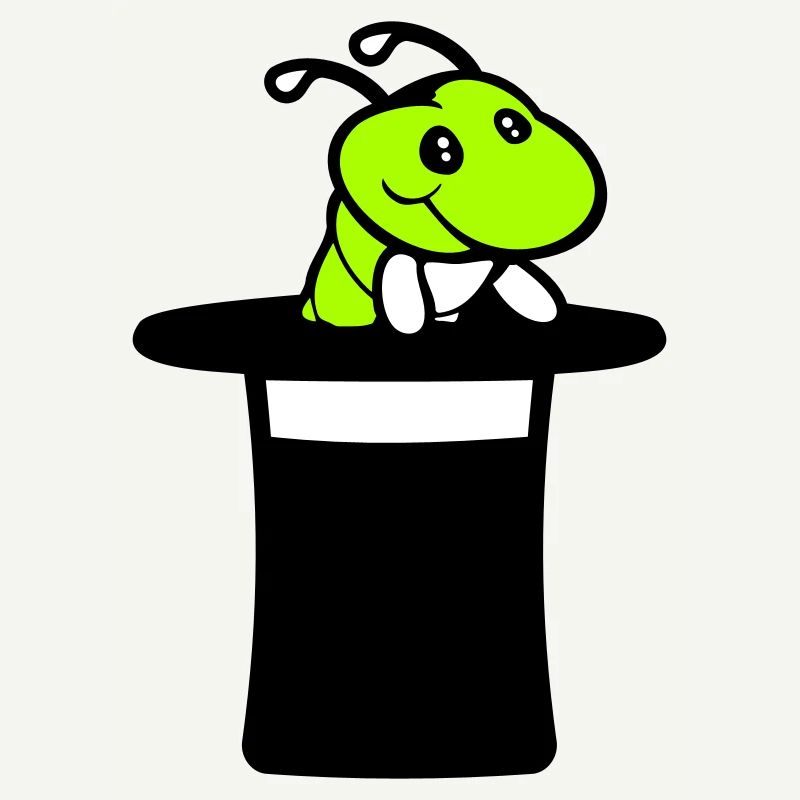 Caterpillar Top Hat Magician Wizard Magic Trick Cute
