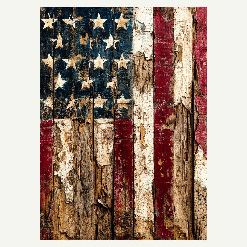 Rustic American Flag Wall Art