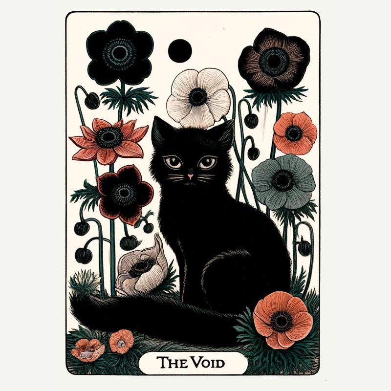 Void Katze in Blüte Tarot