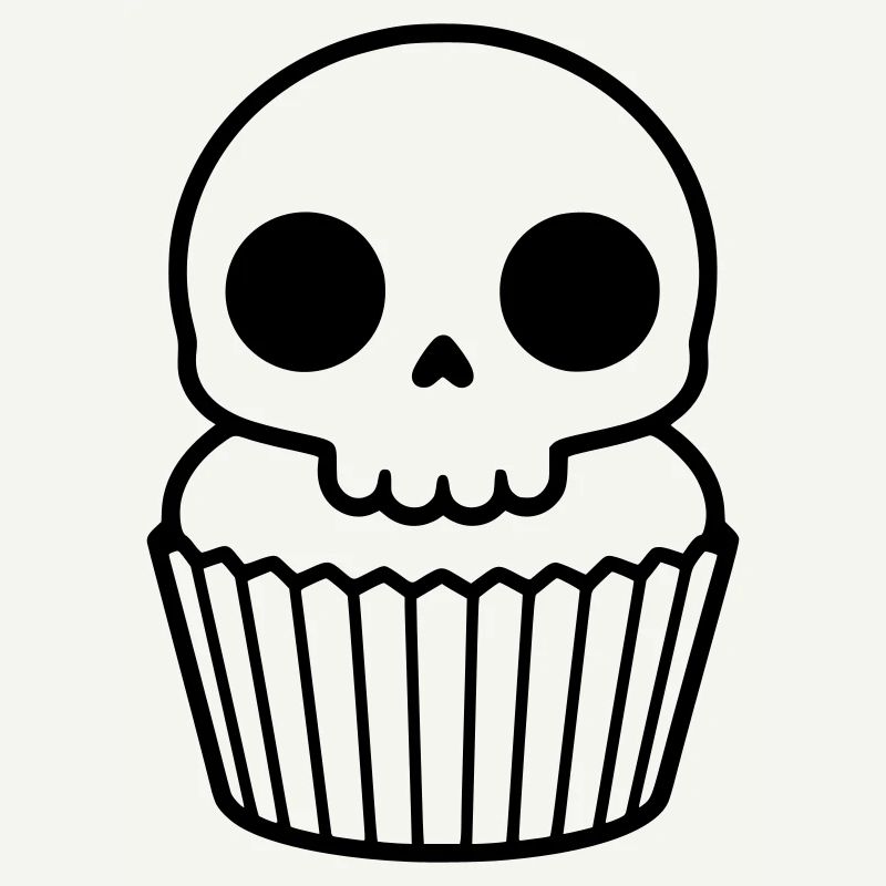 Cupcake effrayant | Crâne d’Halloween