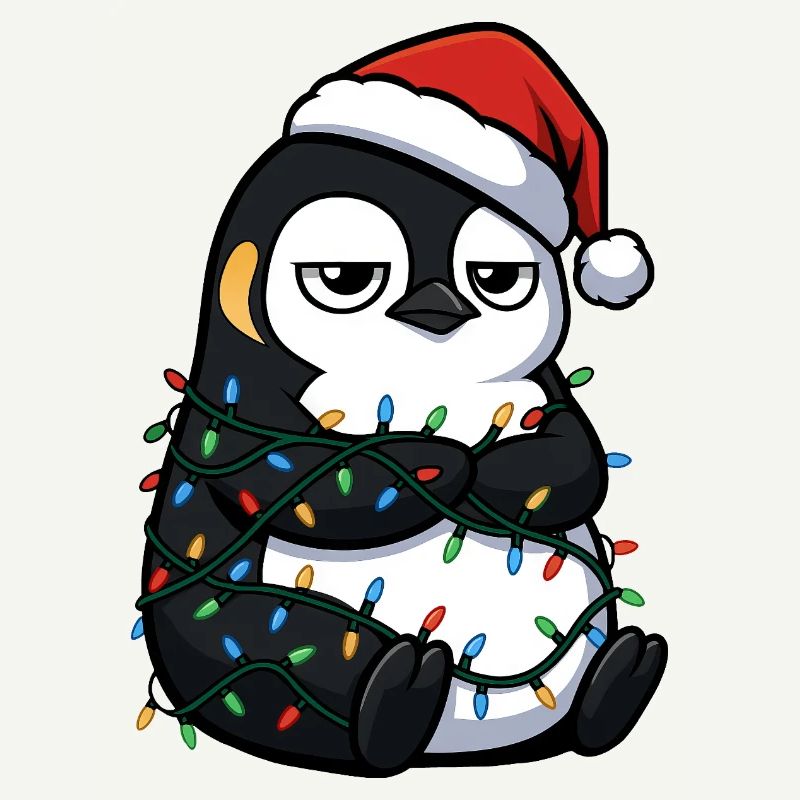 Grumpy Penguin Christmas Clumsy Santa Verhed