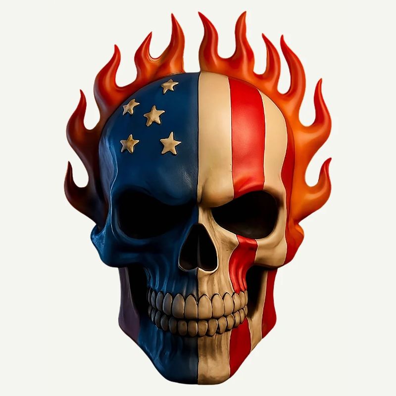 Flaming Flag Skull