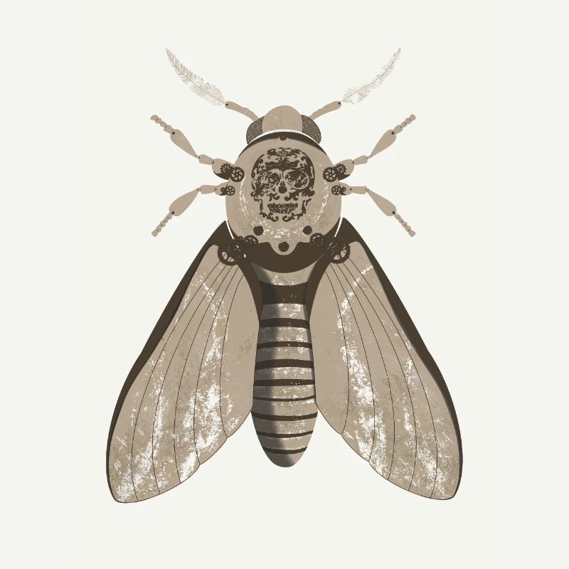 Papillon de nuit crâne dans le style steampunk