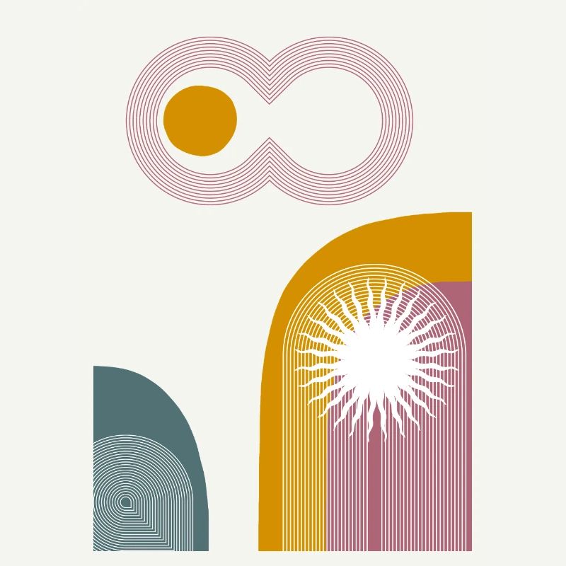 Pink Infinity Sun Abstrakter Bogen-Grafik