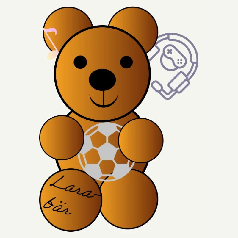 Kicker-Bär mit Ball und Headset