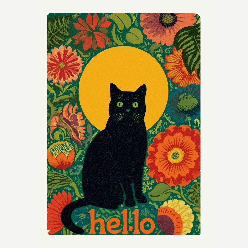 Chat du soleil dans la forêt de fleurs