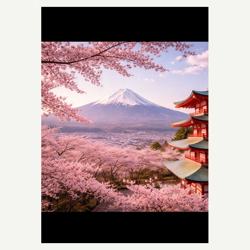 Sakura à Fuji et à la pagode