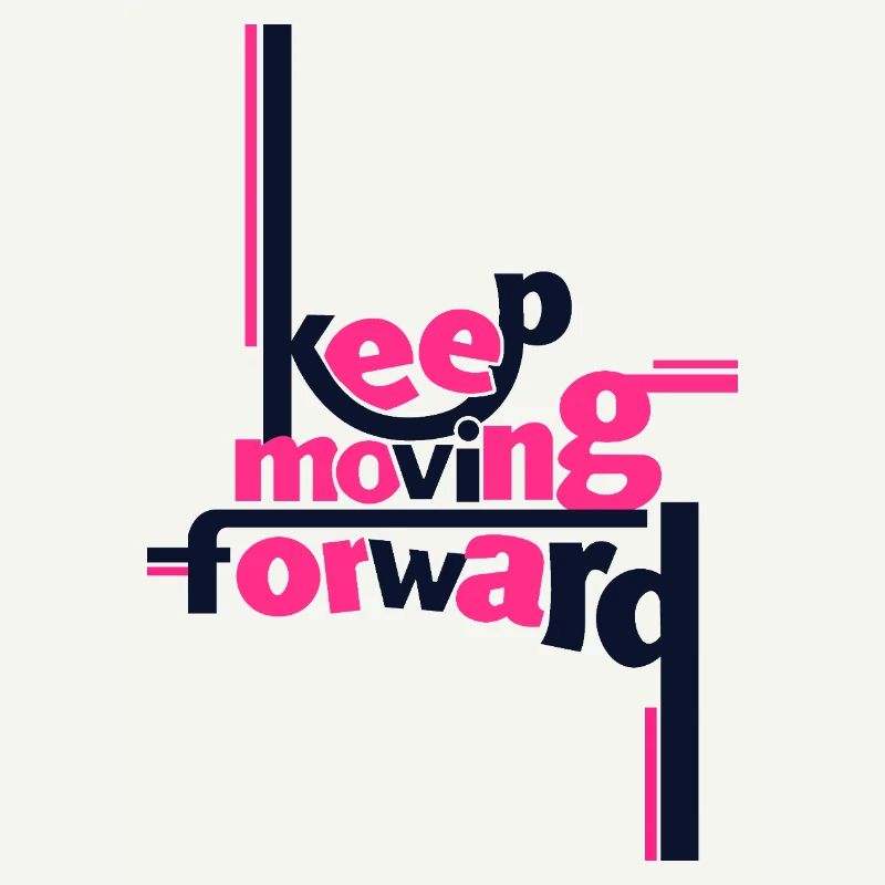 T-shirt rose statement Keep Moving Forward