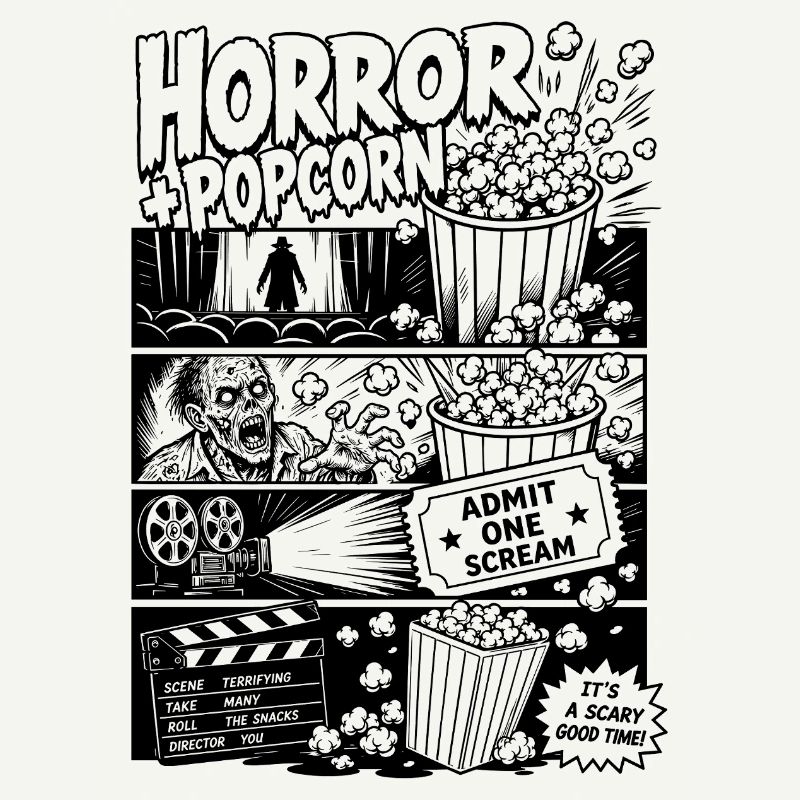 Horror Plus Popcorn Rétro
