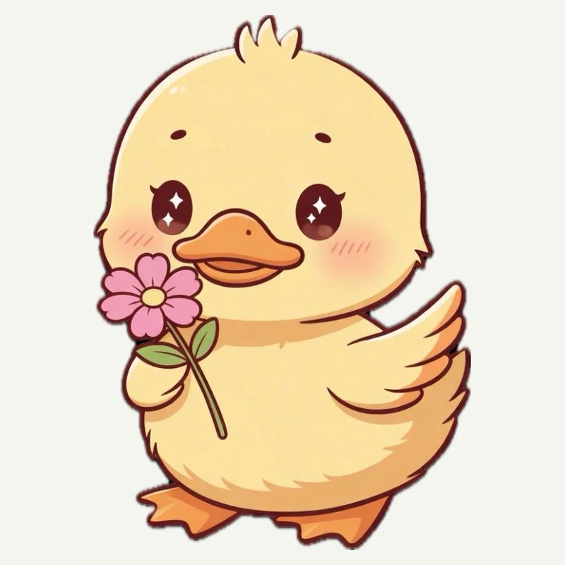 Poussin avec fleur