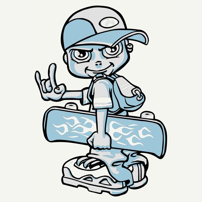 Garçon et son skateboard flex