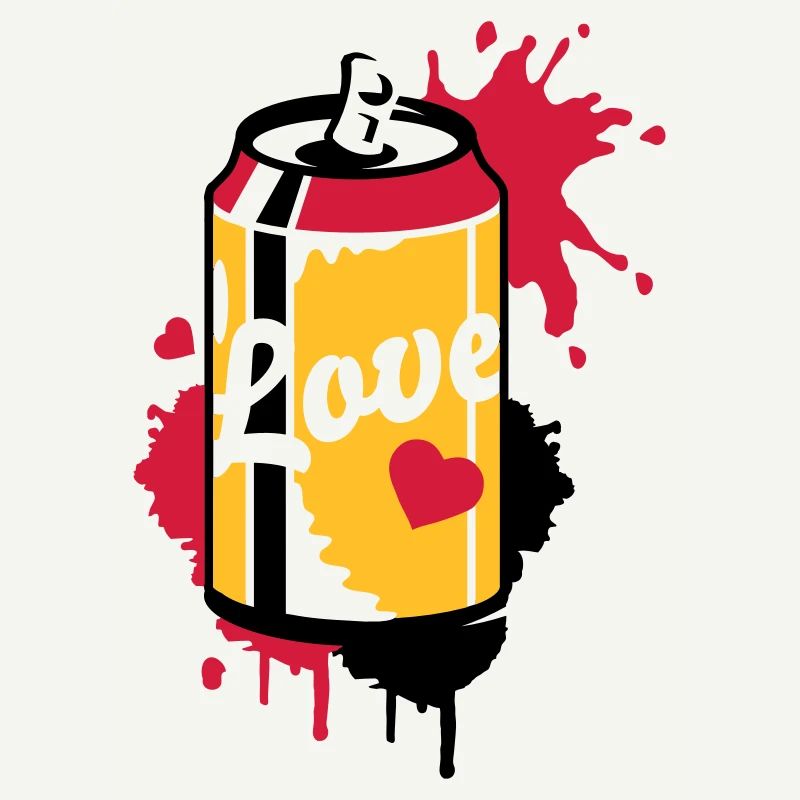 opened soda can in graffiti style