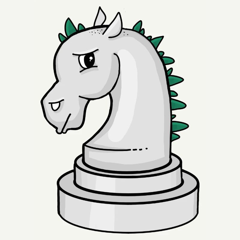 Pièce d’échecs : cheval d’échecs punk agacé