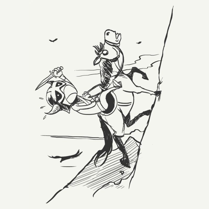 Cliff ascent — graphic silhouette