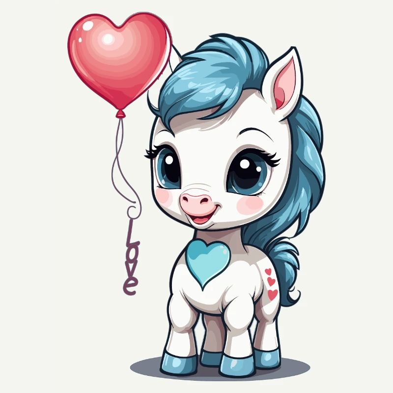 Süßes Pony mit Herz