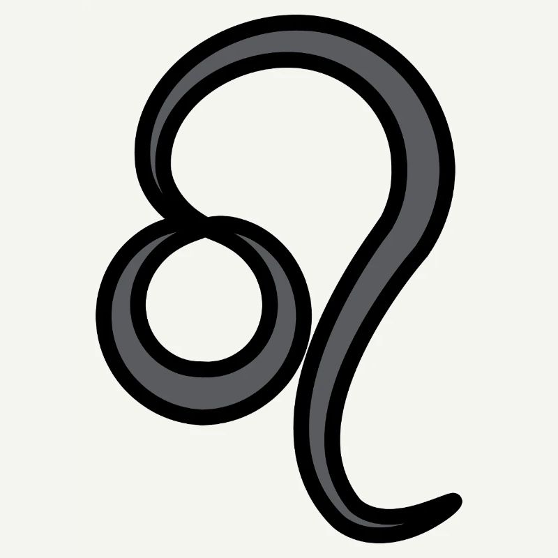 Löwe Sternzeichen Symbol Schwarz & Grau