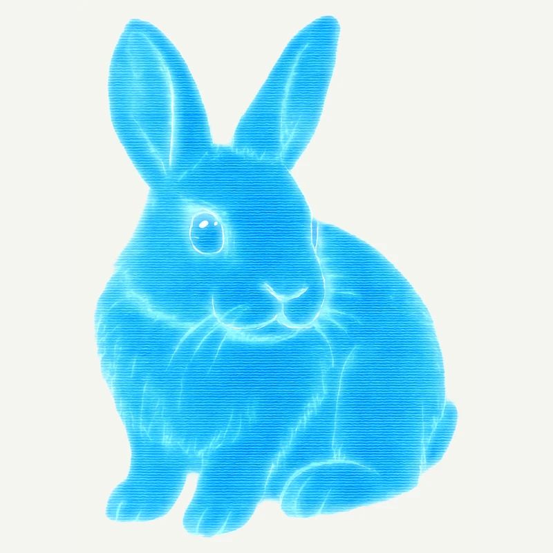 Neon Bunny Blue Glow