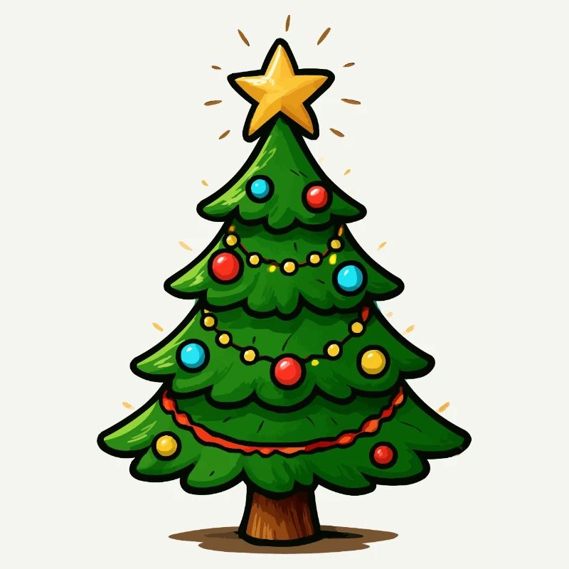 Glitzernder Weihnachtsbaum mit Stern